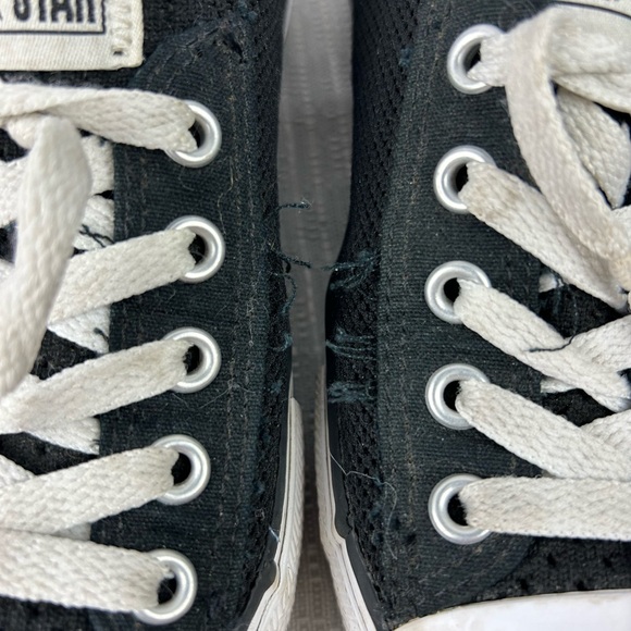 All Star Chuck Taylor Converse low top black kids knit slip ons shoes size 2 - Picture 7 of 8